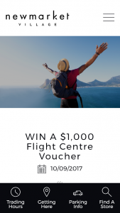 Newmarket Village – Win a $1000 Flight Centre Voucher By Sharing Your “think Fit (prize valued at $1,000)