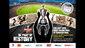 Nova 937 – Win A VIP WAFL Grand Final Experience For You And 3 Mates (prize valued at $1,380)