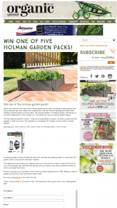 Organic Gardener – Win 1 of 5 Holman Garden Packs (prize valued at $790)