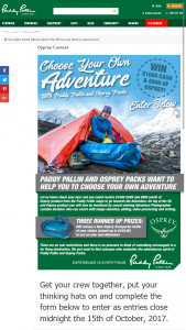 Paddy Palin – Win $1000 And $800 T0wards Your Adventure