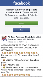 Pit Boss American BBQ  Eats – Win Two $60 Vouchers