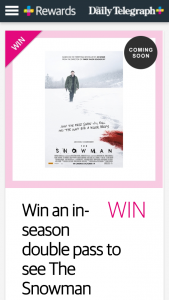 Plusrewards – Win An In-Season Double Pass To See The Snowman (prize valued at $8,000.)