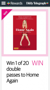 Plusrewards – Win 1 Of 20 Double Passes To Home Again (prize valued at $3,520.)