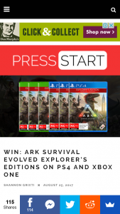 Press Start – Win 1 of 6 Copies Of ARK Survival Evolved Explorer’s Edition on PS4 and Xbox One  (prize valued at $169.95)