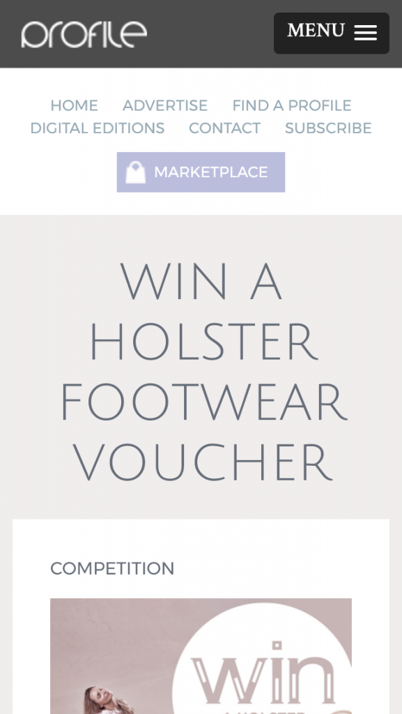 Profile mag – Win A Holster Footwear Voucher Valued At $150 (prize valued at $150.)
