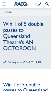 RACQ – Win One Of Five Double Passes To See An Octoroon  (prize valued at $95)