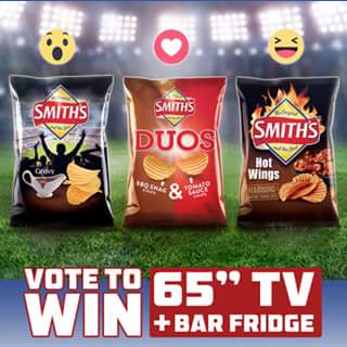 Smiths Chips – Win A 65 Inch Lg Tv And Bar Fridge  (prize valued at $3,245)
