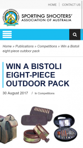 Ssaa – Win a Bistoli Eight-Piece Outdoor Pack (prize valued at $380)