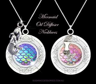 Sugar Accessories – Win A Mermaid Holographic Scales Photo Locket Oil Diffuser Locket Necklace