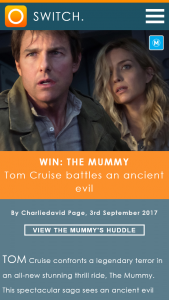 Switch – Win One Of Five Copies Of ‘the Mummy’ On Blu-Ray