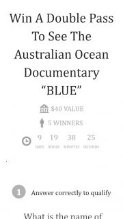 The Green Hub Online – Win a Double Pass to See The Australian Ocean Documentary “blue” (prize valued at $200)