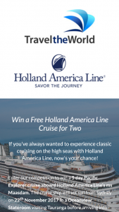 Travel the World – Win A Cruise For 2 To NZ