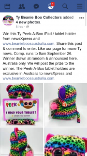 Ty beanie boo collectors – Win a Ty Peek-A-Boo Ipad/tablet Holder