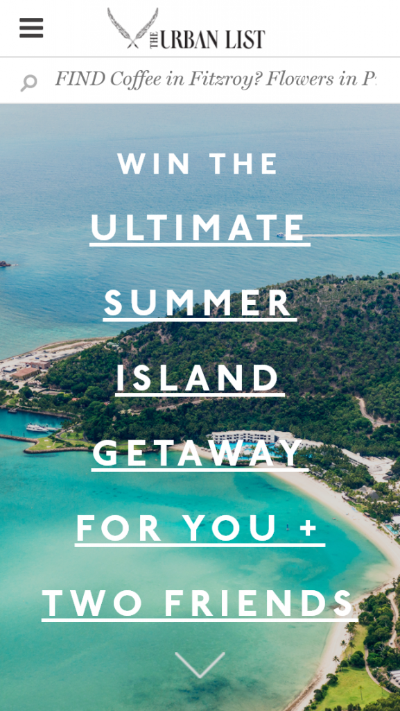 Urban List – Win A Trip For 3 People To Hamilton Island  (prize valued at $6,500)