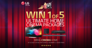 LG Home Entertainment – Win 5x LG Home Cinema packages (prize valued at $45,985)