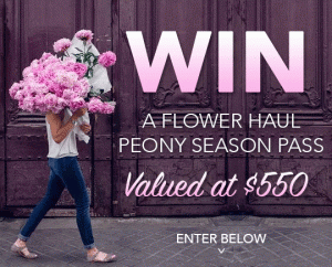 Flower Haul – Win 8 weekly deliveries of peonies valued at over $550 plus 15% off Flower Haul promo code