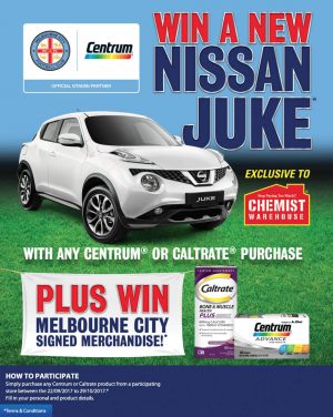 Pfizer PEE Australia – Centrum Caltrate – Win a major prize of a 2017 Nissan Juke ST valued at $28,000 OR 1 of 2 minor prizes