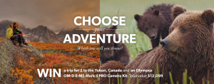 Ted’s Camera Stores – Olympus, Yukon Tourism & Adventure World Travel – Win a trip for 2 to Whitehorse, Yukon, Canada plus camera kit valued at to $12,100