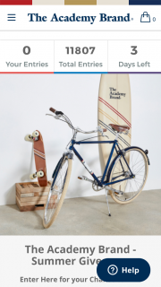 Academy Brand Summer Giveaway – Win a $500 Academy Brand Wardrobe Surfboard Skateboard & Bike