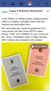 Angus & Robertson Bookworld – Win Two Copies of Writers on Writers Series
