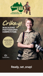 Australia Zoo Have your photo on the cover on Crikey Magazine – Win a Share In Over $2000 Worth of Prizes (prize valued at $299.95)