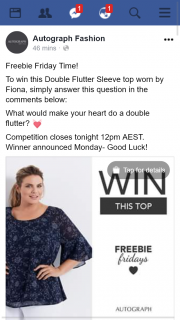 Autograph fashion – Win this Double Flutter Sleeve Top Worn By Fiona