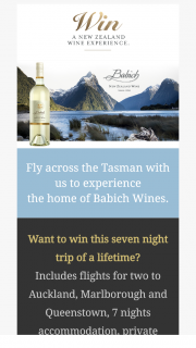 Babich Wines – Win a Trip to New Zealand With Babich Wines Promotion