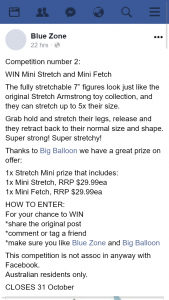 Blue Zone FB – Win Mini Stretch and Mini Fetch