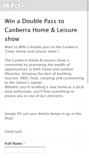 Canberra Times – Win a Double Pass to Canberra Home & Leisure Show (prize valued at $150)