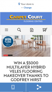 Carpet Court – Win Veles Hybrid Flooring (prize valued at $5,000)