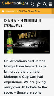 Cellarbrations – James Boags – Win Tickets to The Melbourne Cup Carnival No Travel note Some Draws Are Before