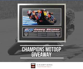 Champions The Sports Memorabilia Display Co FB – Win this Sensational Casey Stoner Dual Moto Gp Champion Signed Memorabilia Piece Valued at $695.00. (prize valued at $695)