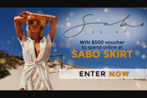 Channel 7 – Sunrise family – Win a $500 Sabo Skirt Voucher (prize valued at $500)