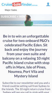 CrusieSaleFinder – Win an Unforgettable Cruise for Two Onboard P&o’s Celebrated Pacific Eden (prize valued at $4,038)