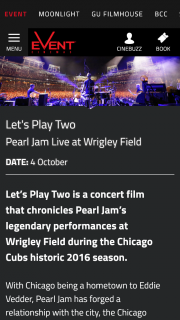 Event Cinemas – Win a Baseball Signed By Pearl Jam