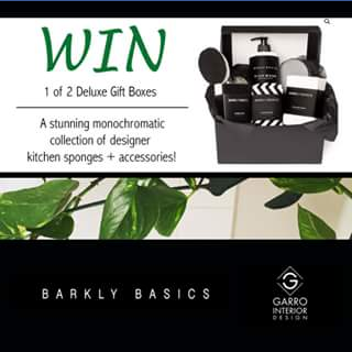 Garro Interior Design FB – Win 1 of 2 Deluxe Gift Boxes | a Monochromatic Collection of Designer Kitchen Sponges and Accessories