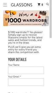 Glassons – Win a $1000 Glassons Gift Voucher (prize valued at $1,000)