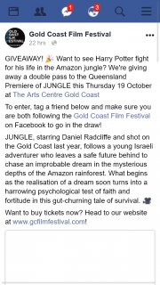 Gold Coast Film Festival – Win Double Pass to See Jungle at Gold Coast Arts Centre