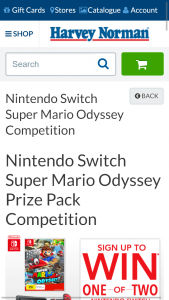 Harvey Norman – Win Nintendo Switch Super Mario Odyssey Pack (prize valued at $549)