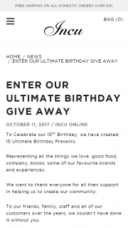Incu Birthday Giveaway – Win 1 of 15 Ultimate Birthday Presents