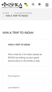 ISHKA – Win a Trip to India