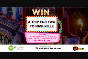 Kix Country Music – Win a Trip for 2 to Nashville (prize valued at $7,000)