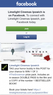 Limelight cinemas Ipswich – Win 1 of 3 #thesnowman Prize Pack