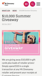 Mt Ommaney Shopping Centre – Win a $500 Gift Card