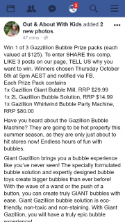 Out & About With Kids – Win 1 of 3 Gazzillion Bubble Prize Packs (each Valued at $125)