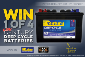 Pat Callinan’s 4 x 4 Adventures – Win 1 of 4 New Century Deep Cycle Batteries Valued at $300. (prize valued at $1,200)