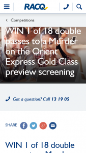 RACQ – Win 1 of 18 Double Passes to a Murder on The Orient Express Gold Class Preview Screening (prize valued at $1,422)