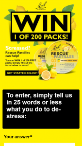 Rescue Remedy – Win 1 of 200 Rescue Lemon  Pastilles  Twin  Packs (prize valued at $6,280)