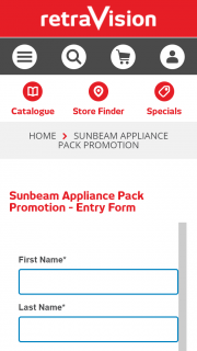Retravision – Win a $3000 Sunbeam Appliance Pack (prize valued at $3,000)