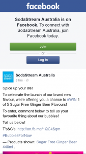 SodaStream Australia – Win 1 of 5 Sugar Free Ginger Beer Flavours